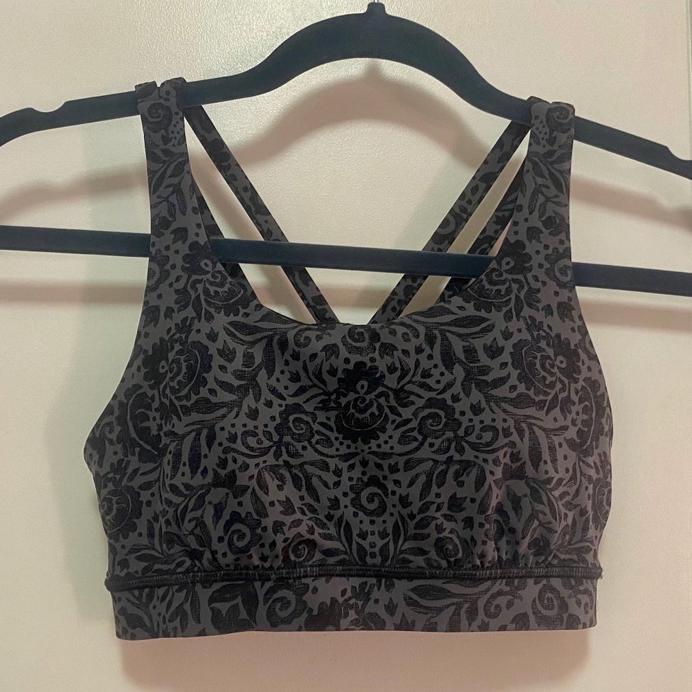 Lululemon Energy Bra (Nulux) in Ooh-la-lace/Carbon